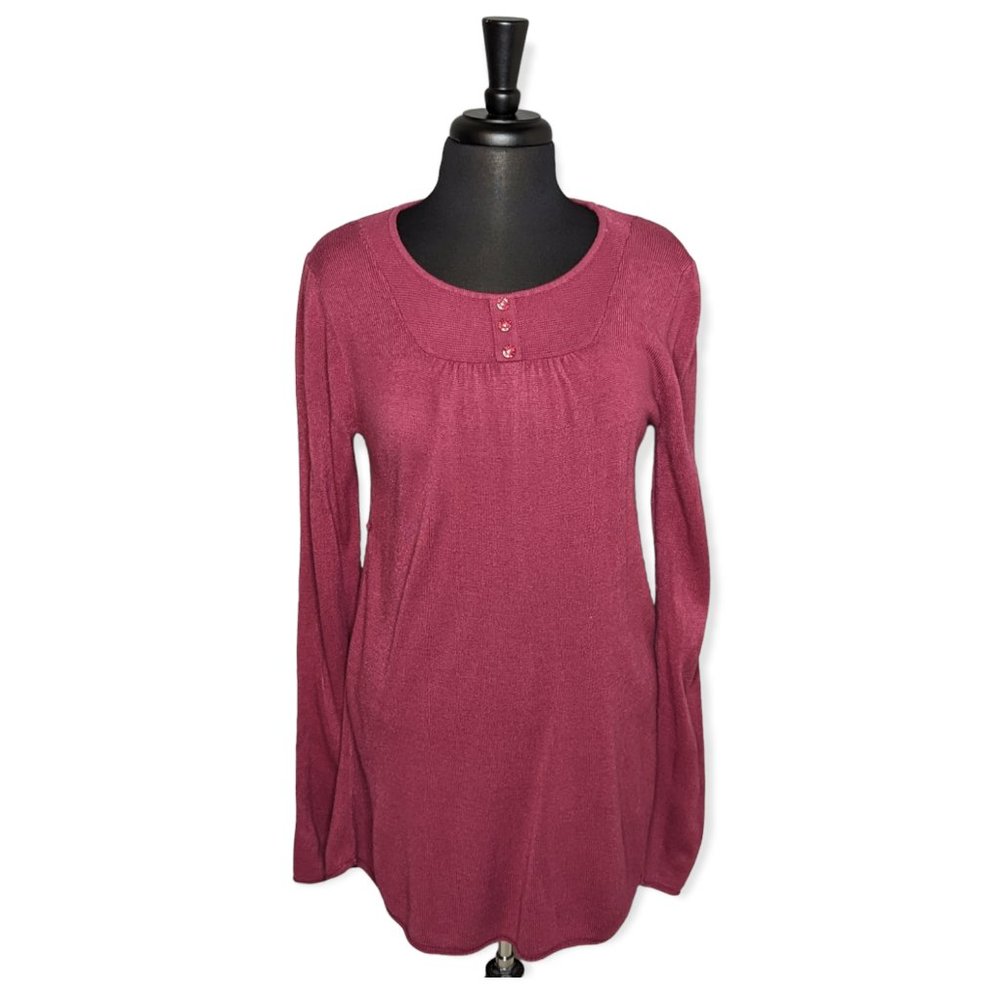 Oh Baby by Motherhood Dark Pink Long Sleeved Top Size Large